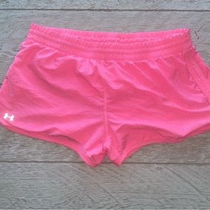 Pink under armour shorts size large